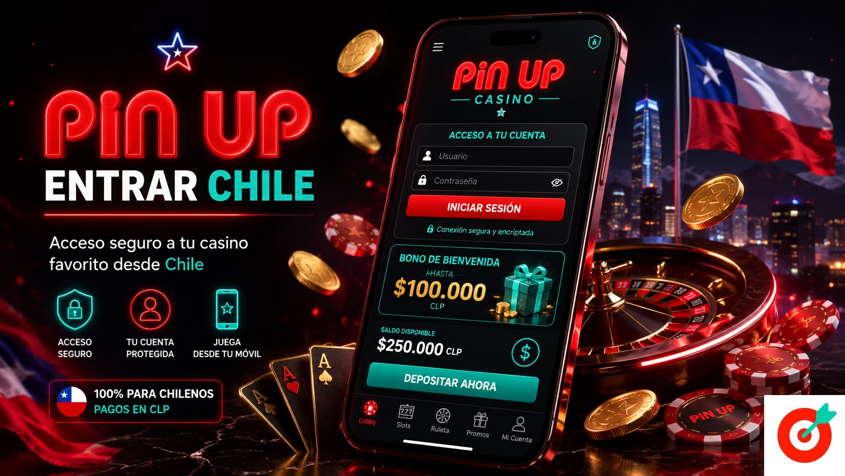 Página de acceso de Pin Up para usuarios de Chile